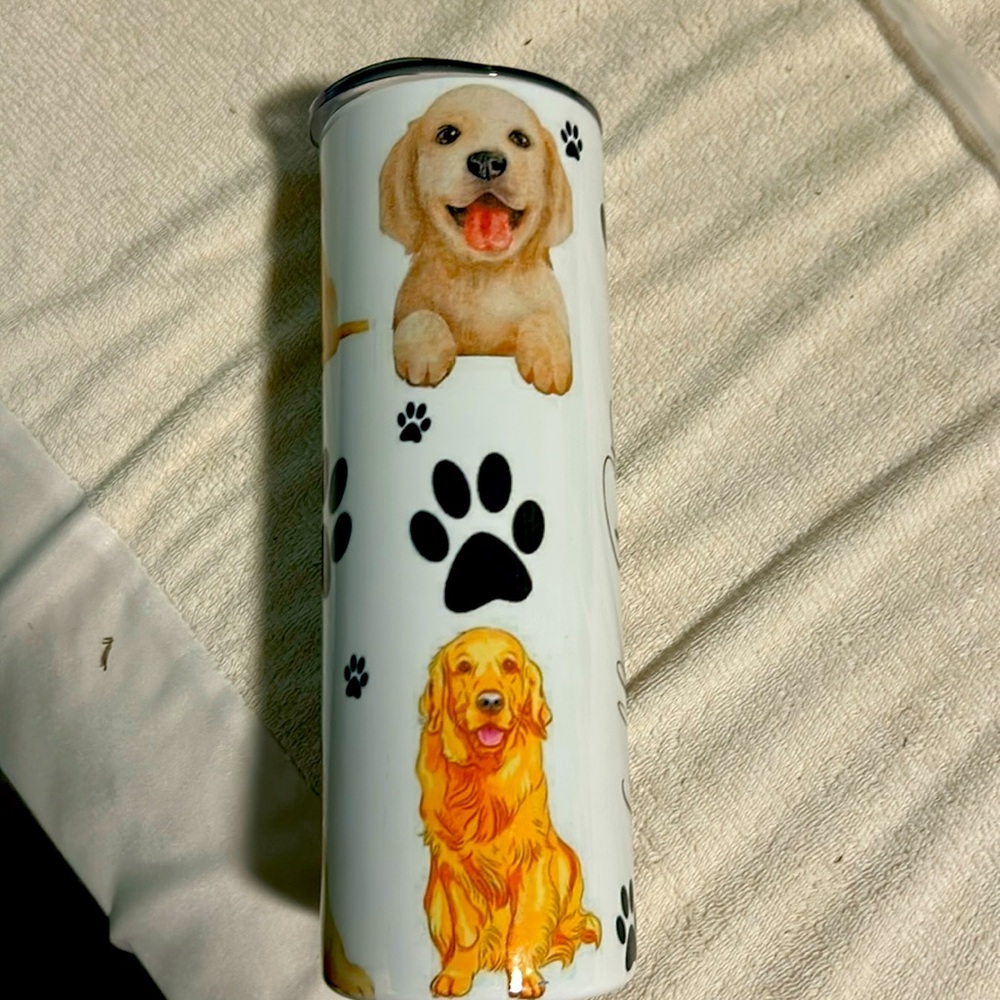 NIB 20 oz dog themed tumbler